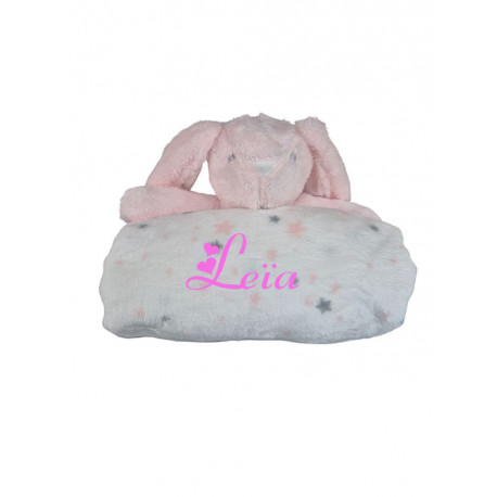 Couverture Polaire unie et sa Peluche personnalisée 