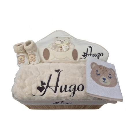 Corbeille cadeau naissance personnalis&eacute;