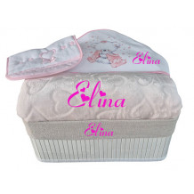 Corbeille cadeau naissance personnalis&eacute;
