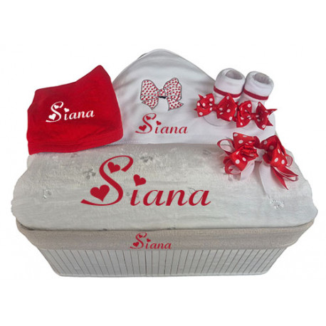 Corbeille cadeau naissance personnalis&eacute;e