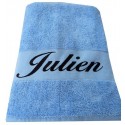 Drap de bain personnalisé bleu clair