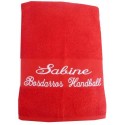 Drap de bain personnalisé rouge