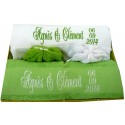 Coffret Duo de serviettes de bain personnalisées + gants