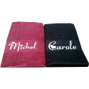 DUO DE DRAPS DE BAIN PERSONNALISES