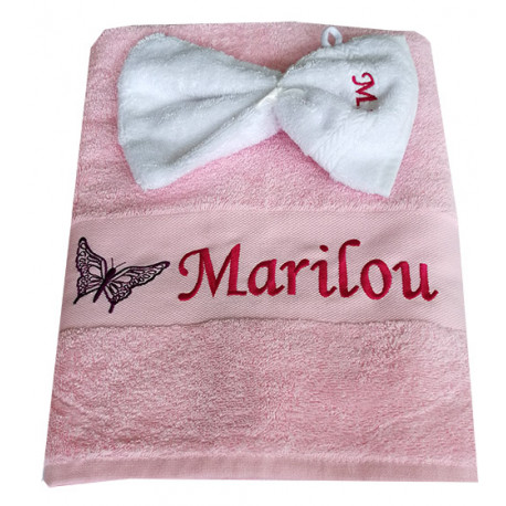 Drap de bain personnalisé Rose