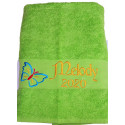 La serviette de bain personnalisée turquoise 