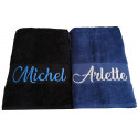 DUO DE DRAPS DE BAIN PERSONNALISES